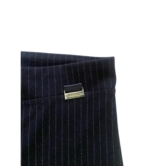 Calvin Klein Womens Pull On Pinstriped Dress Pants Size S Small Elastic Waist - Picture 3 of 6